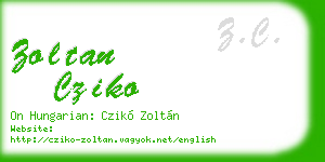 zoltan cziko business card