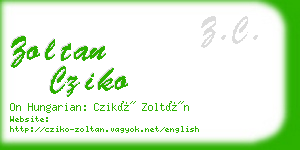 zoltan cziko business card